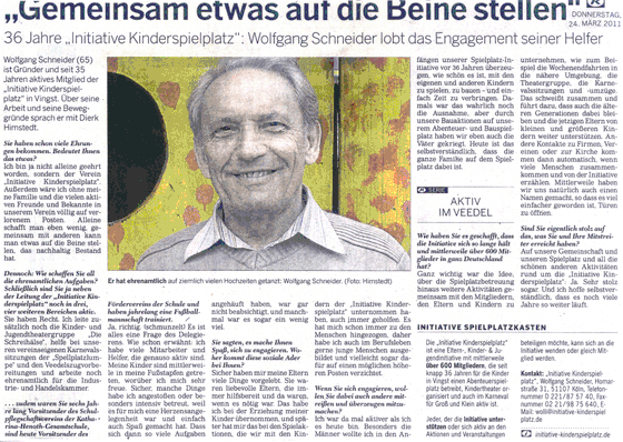 CLICK HERE! Artikel: Kölner Rundschau, Donnerstag 24. März 2011